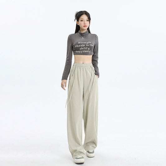 Waist Leisure Cargo Straight Wide Leg Track Sweatpants Jazz Dancing Pants