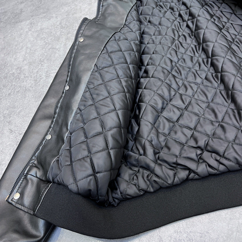 Men's Autumn And Winter Leisure Leather Jacket Stand Collar