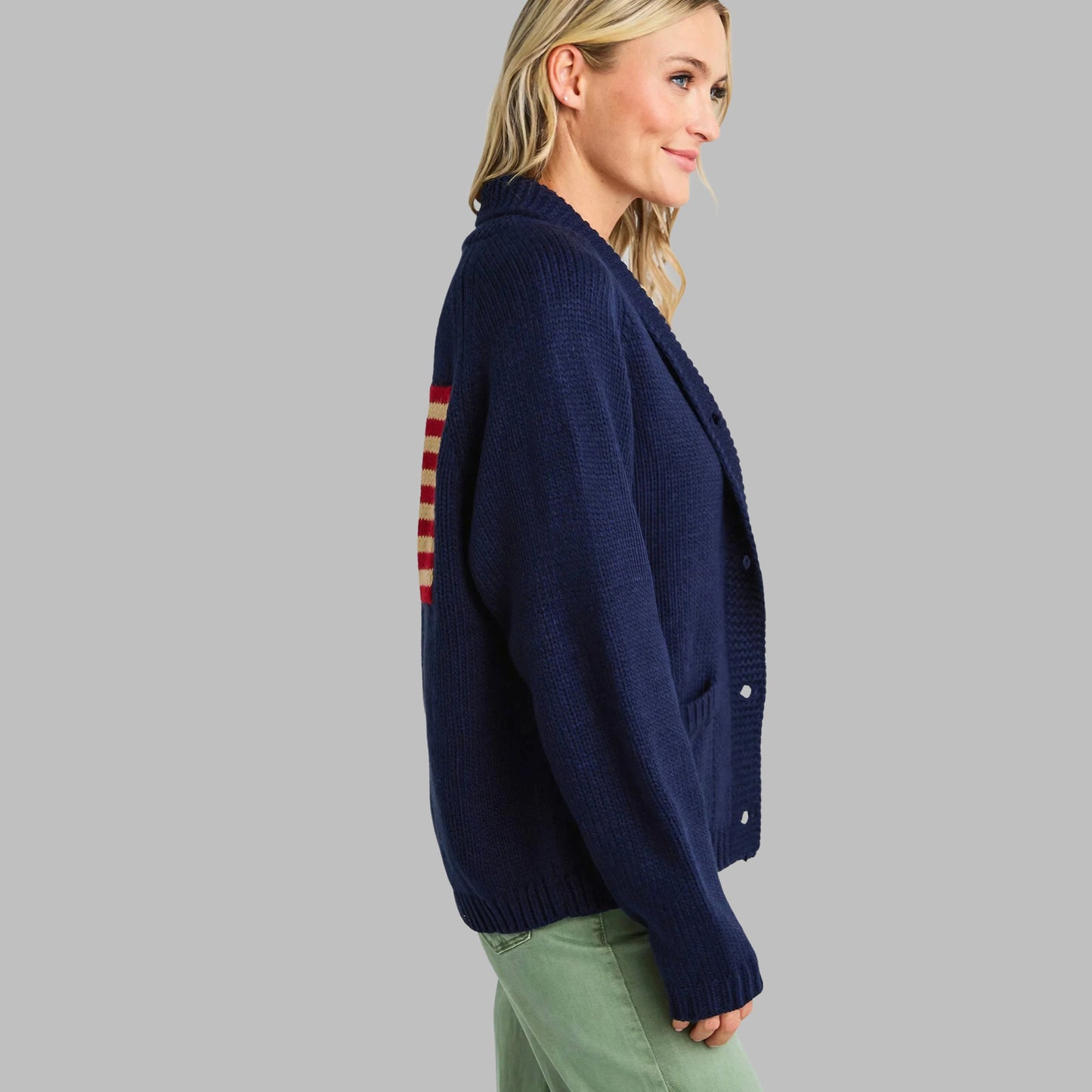 Knitted Long Sleeve Button Cardigan Fashionable Jacket