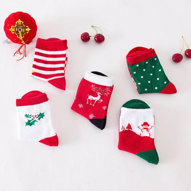 All-Match Mid-Calf Christmas Socks For Kids