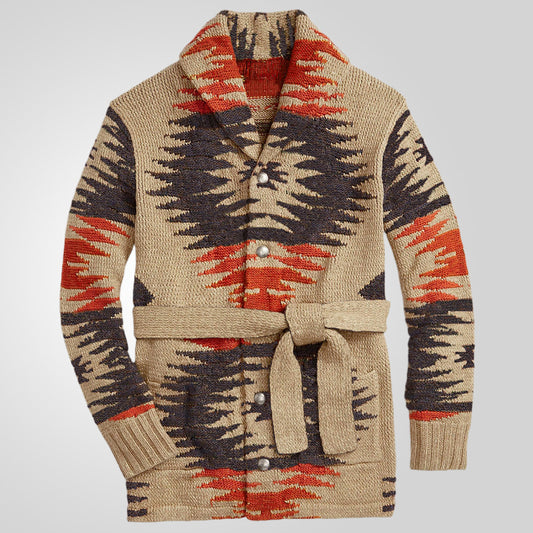 Men's Retro Heavy Industry Brocade Sweater