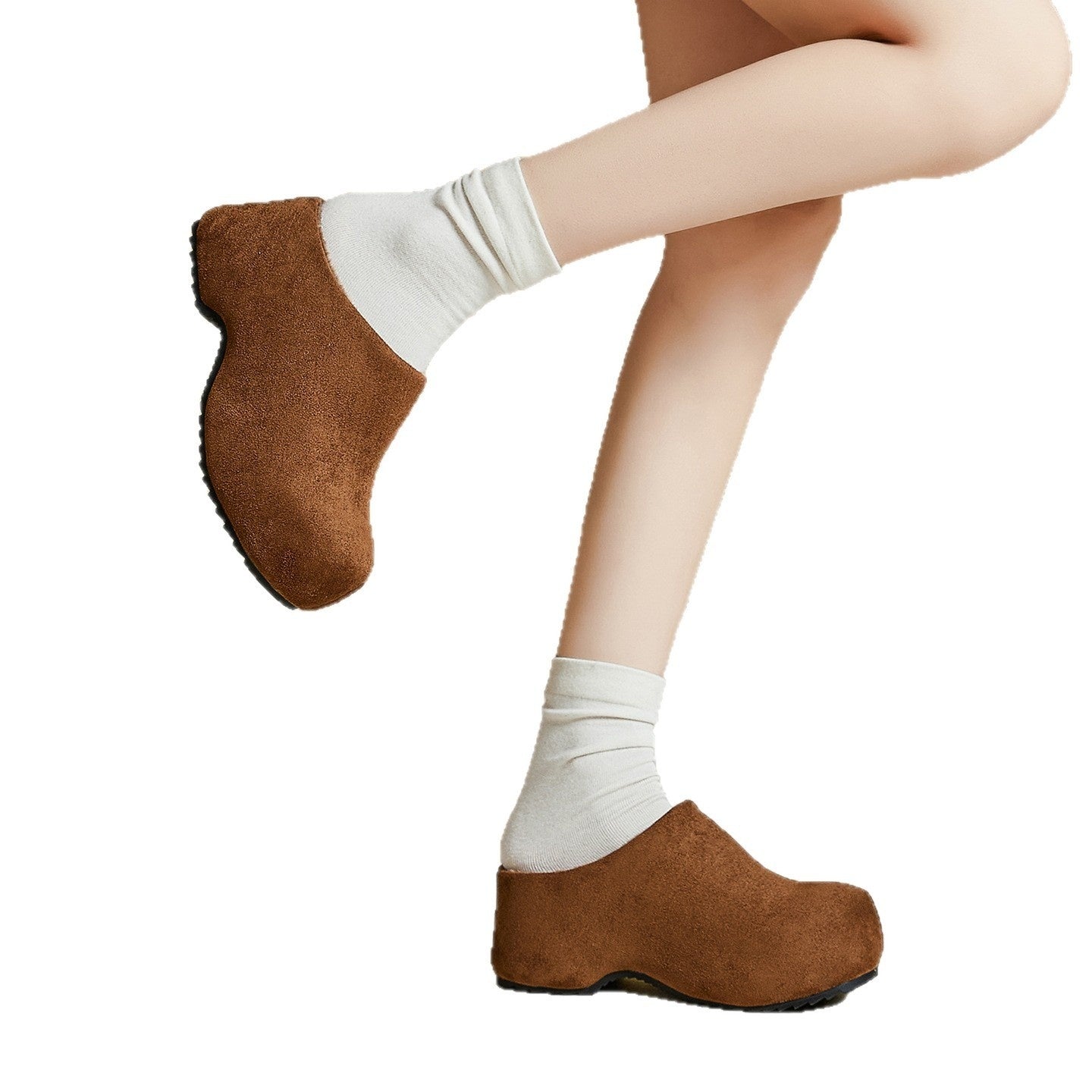 Retro chunky-sål lukkede mules til kvinder, perfekte til udendørs brug