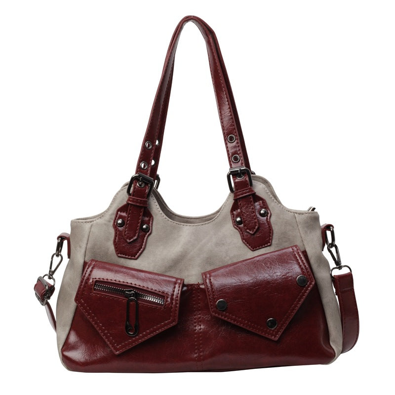Dame Skuldertaske med Stor Kapacitet Håndbåren Crossbody Taske til Kvinder