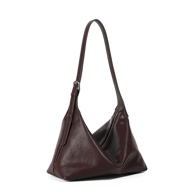 Casual Leather Commuter Shoulder Dumpling Bag