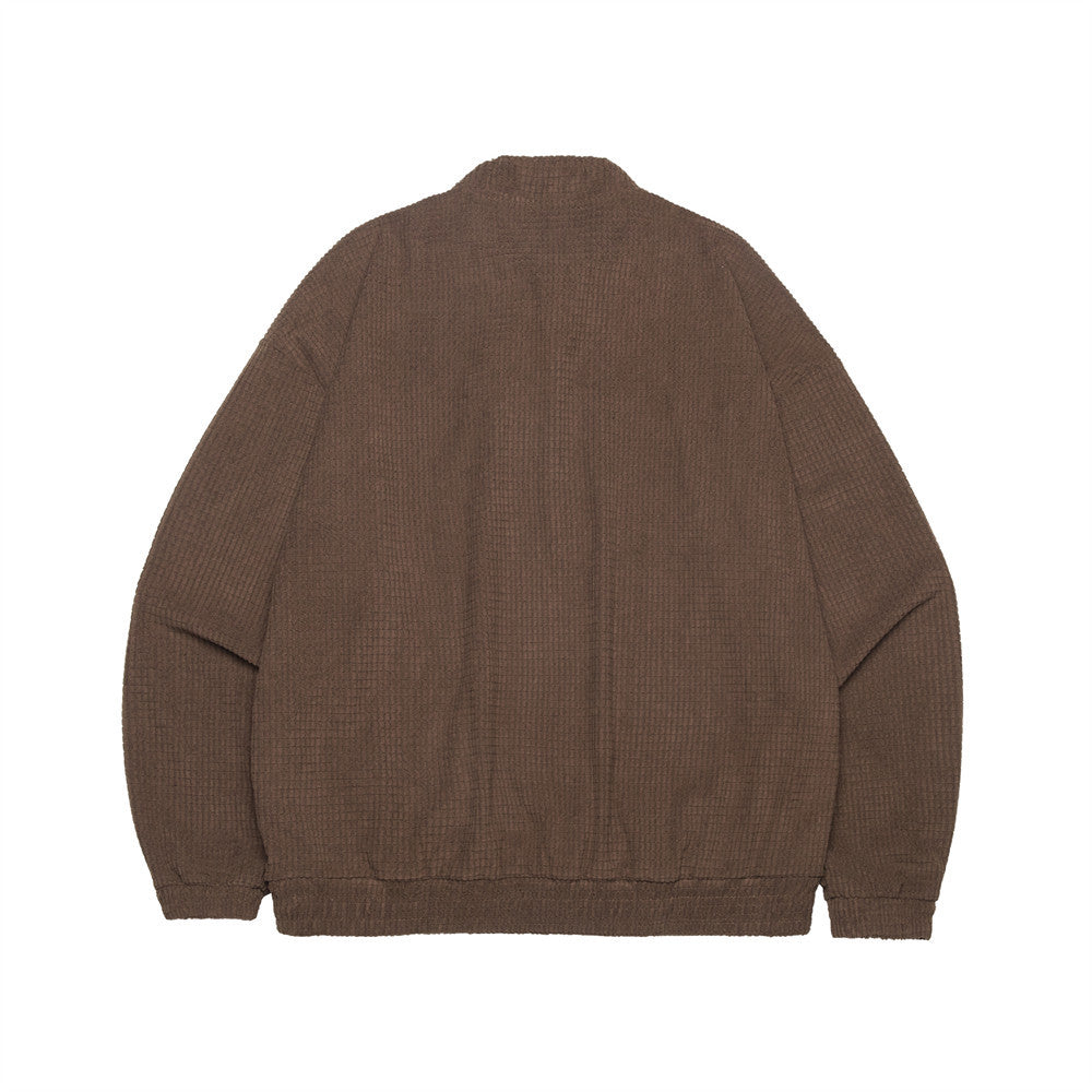American High Street Half Zipper Drawstring Design Round Neck Sweater