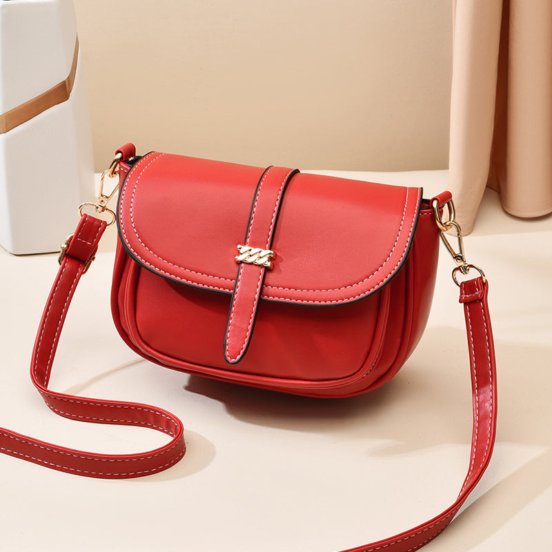 Kvindemode Retro Ensfarvet Skulder Crossbody Taske