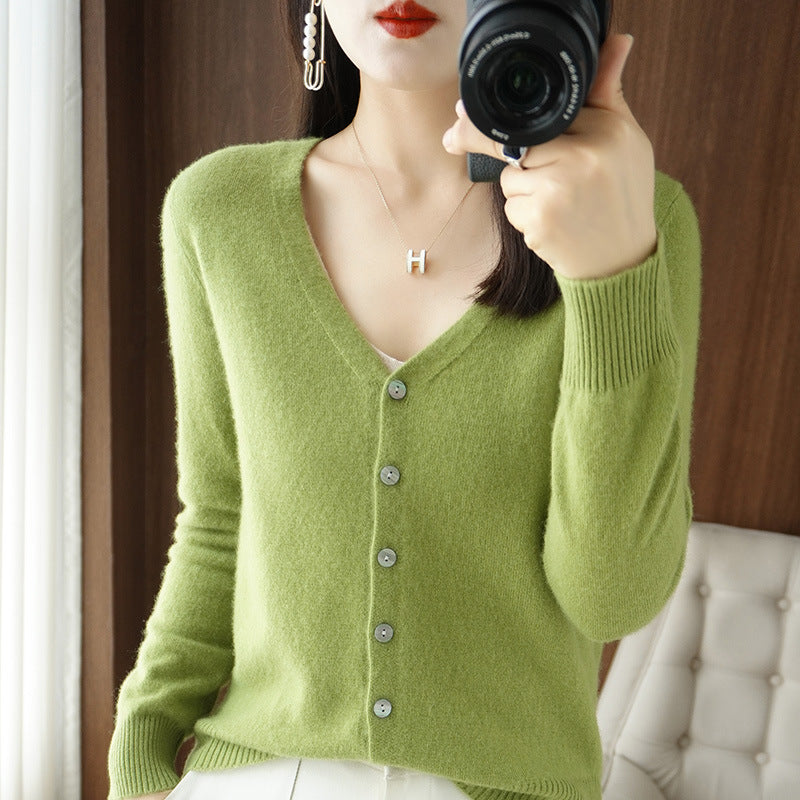 Spring And Summer New V-neck Cardigan Loose Plus Size Women's Clothing
