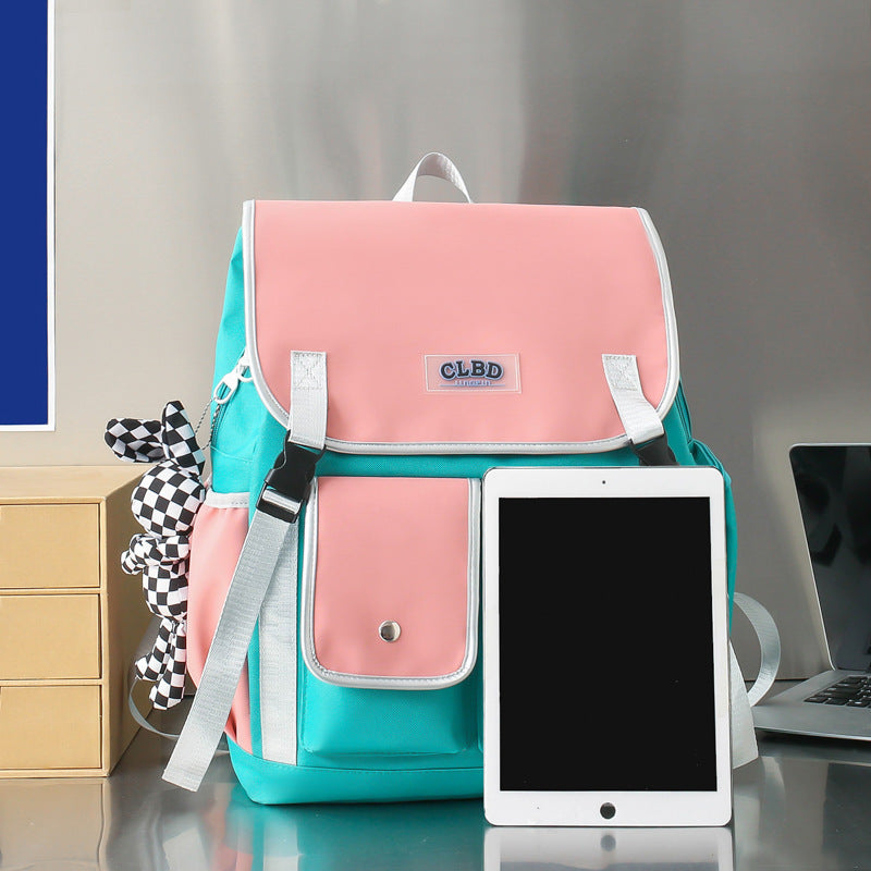 Color Matching Student Schoolbag Korean Style Versatile Large Capacity