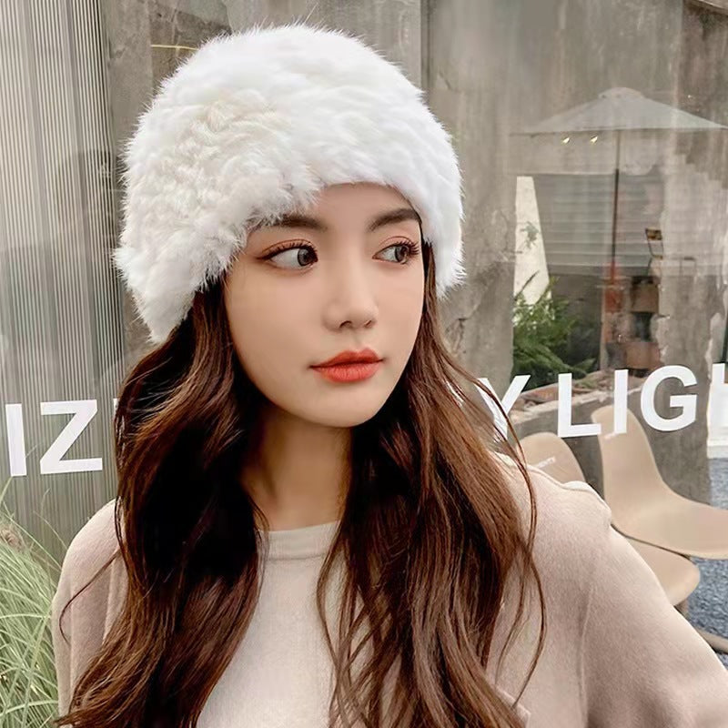 Cute Furry Knitted Wool Hat To Show The Face