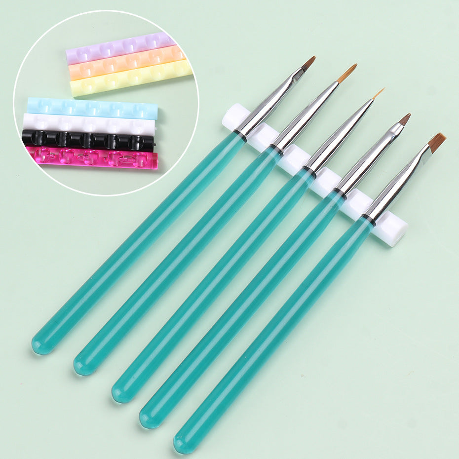 Manicure Pen Holder Acrylic Transparent Candy Color Multifunctional Color Mixing Brush Supporting Tool