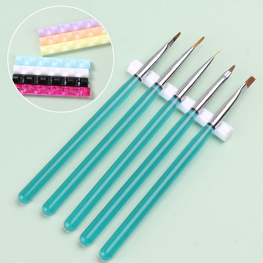 Manicure Pen Holder Acrylic Transparent Candy Color Multifunctional Color Mixing Brush Supporting Tool