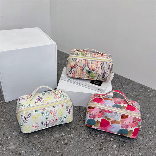 New Good-looking Graffiti Cosmetic Bag Portable Large Capacity Travel Convenient Handbag