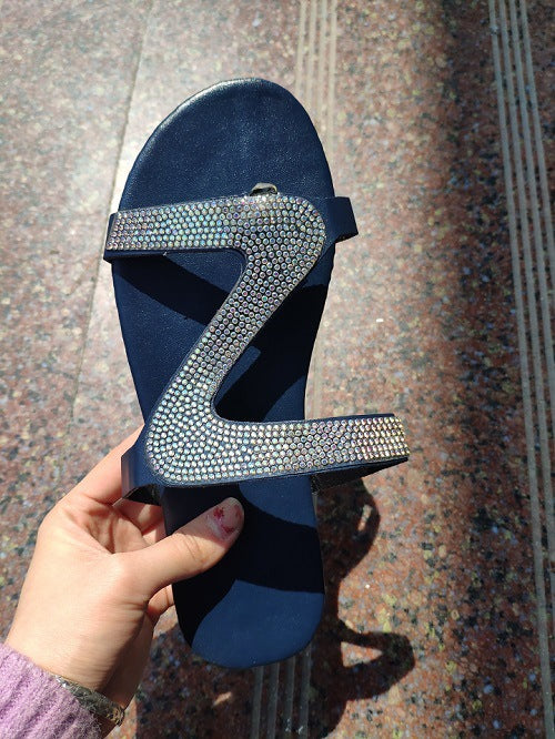 Women's Casual Cross-border Plus Size Foreign Trade Rhinestone Slippers