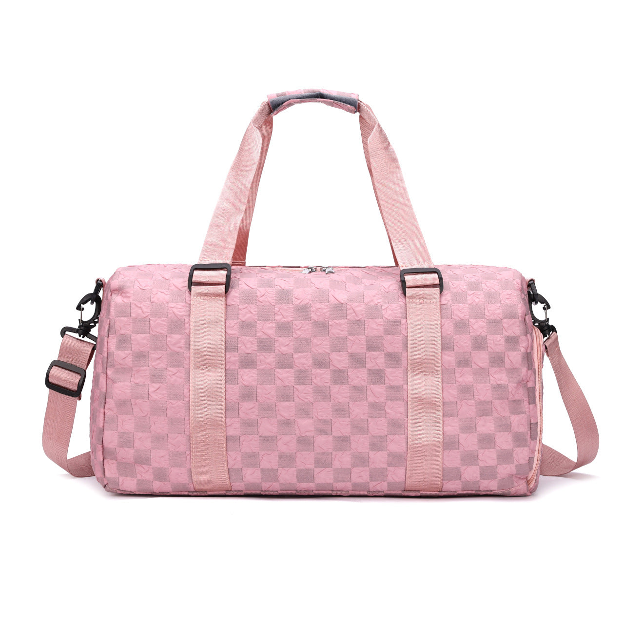Fashion Plaid Workout Travel Bag Large Capacity Dry Wet Separation