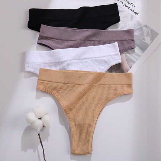 Threaded Cotton Solid Color Seamless BriefsXL