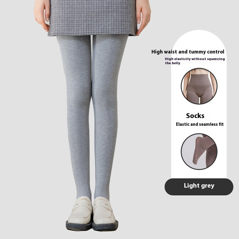 Vinter Højtaljede Leggings Med Strømpebukse-Mode Slanke Strømpebukser Varme Tynde Ben Bukser Dametøj