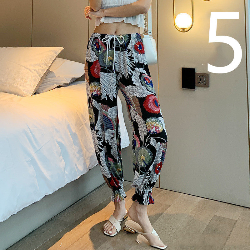 Women's Loose Drawstring High Waist Lantern Slacks