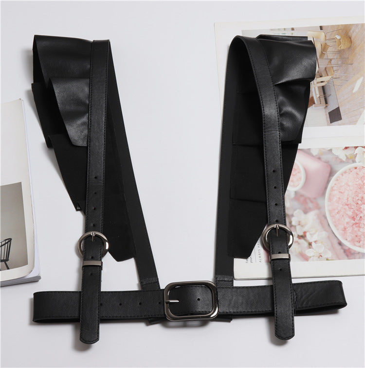 Double Shoulder Lace PU Decorative Belt Strap