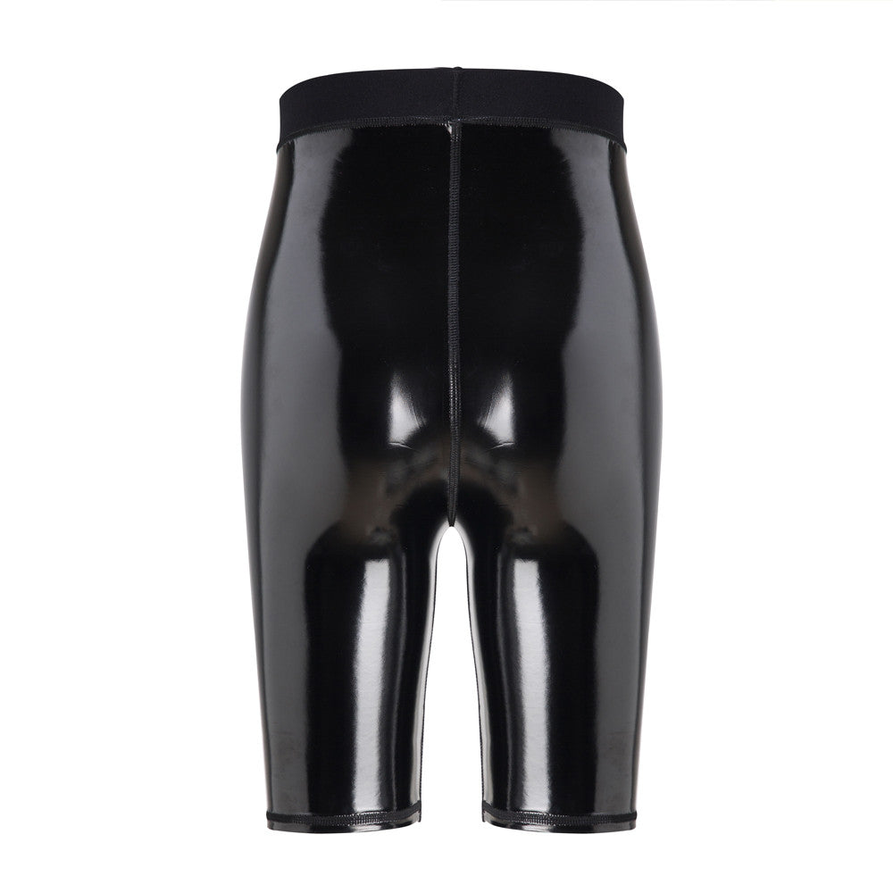 Black High Waist Glossy Women's Yoga Workout Pants
