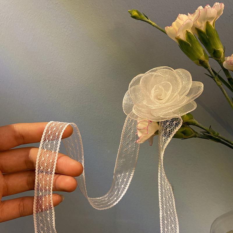 Korean Style White Lace Three-dimensional Camellia Flower Hair Band Temperament Necklace Bracelet Retro