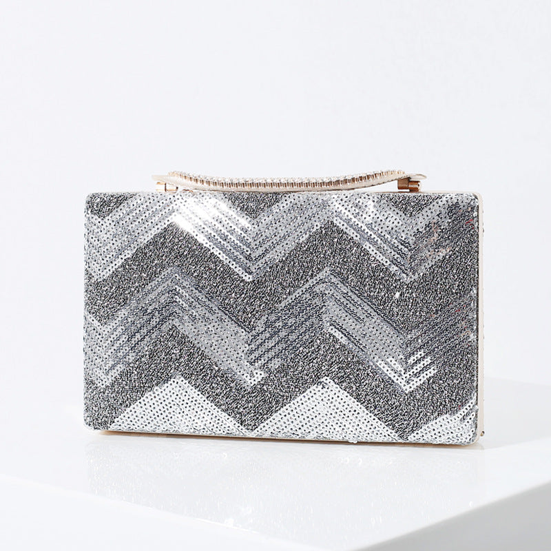 Women's Fashion Sequin Water Ripple Dinner Bag