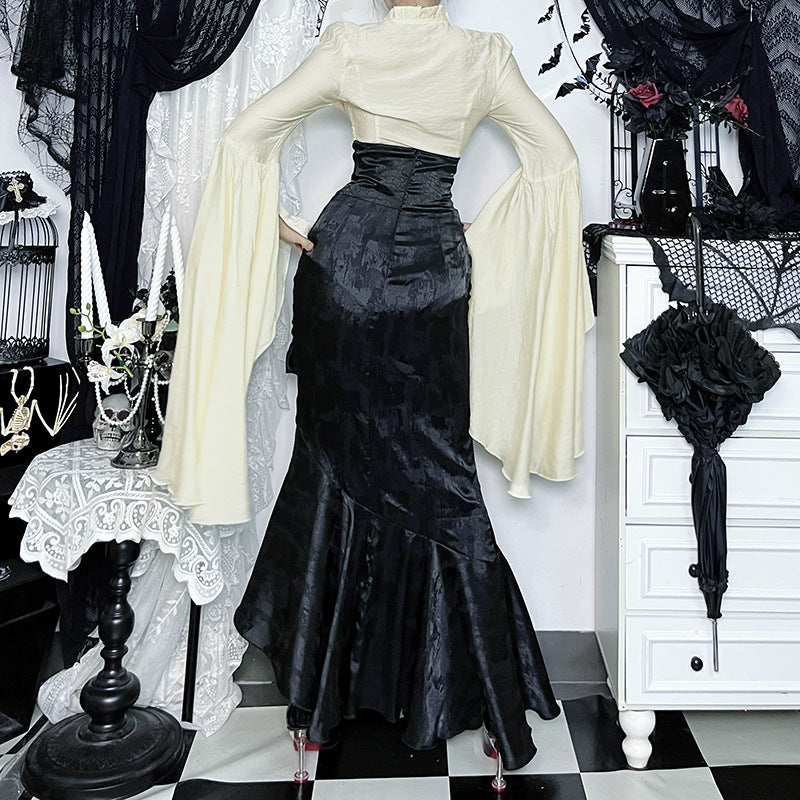 Irregular High-waist Figure-flattering Versatile Long Skirt