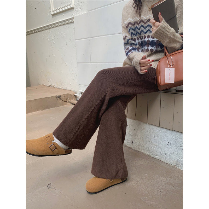 Women's Twist-covering Knitted Wide-leg Pants