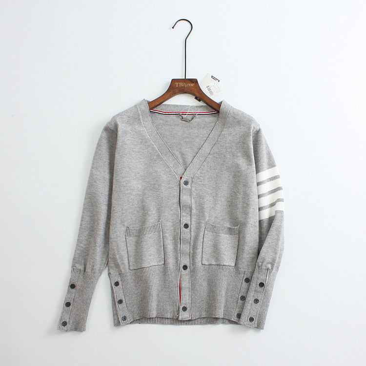 Single-breasted Knit Cardigan With Collarspring And Autumn Outer Knit Sweater Women