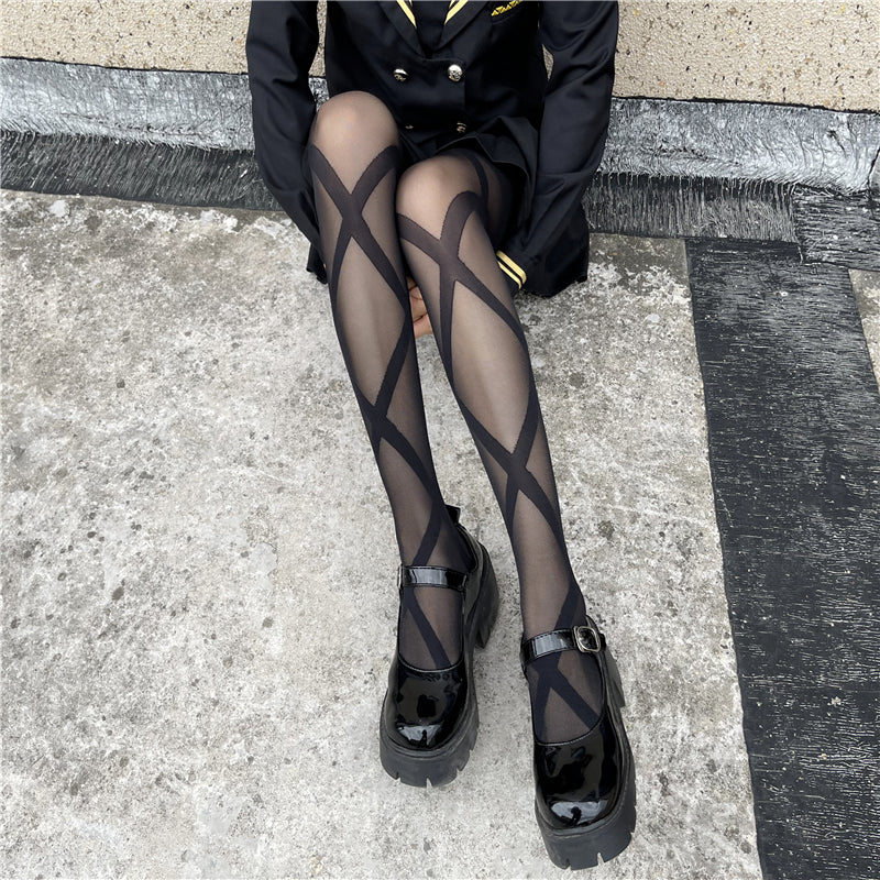 Women's Simple Solid Color Cross-tie Rompers Socks
