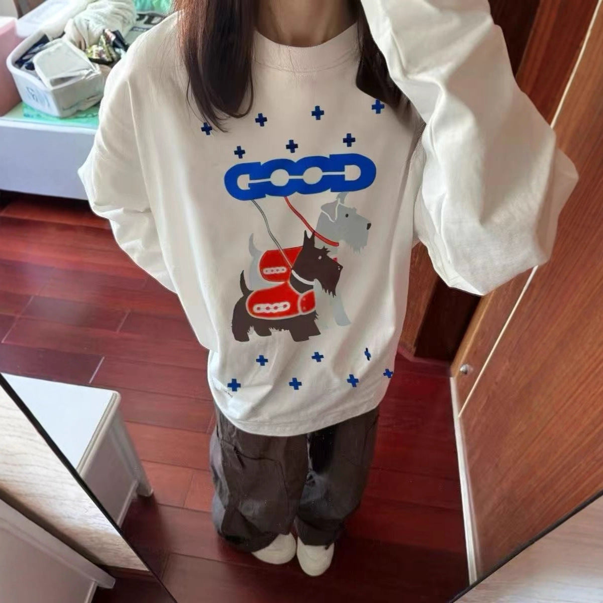 Women's Retro Plus-Size Long-Sleeve Top