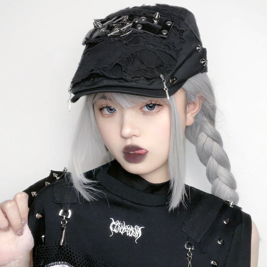 Halloween Punk Subkultur Mørk Afslappet Stor Hovedomkreds Rifter Maler Baret