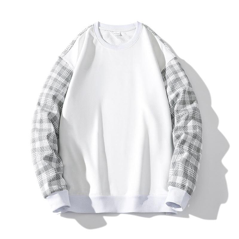 Plaid Sweater Round Neck Loose Long Sleeve Street