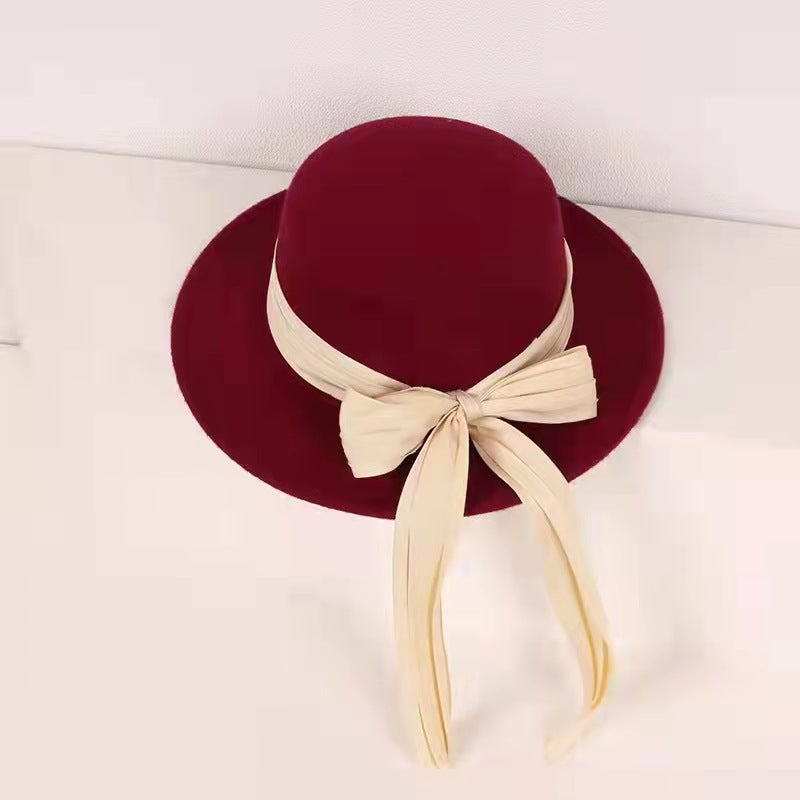Children's Fashion French Ribbon Wool Top Hat
