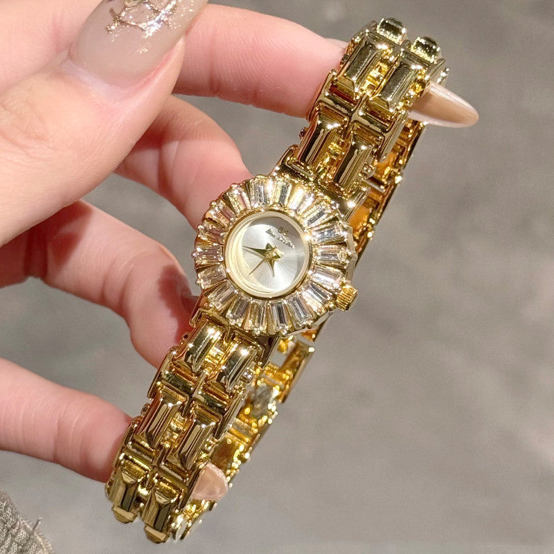 Luxury Niche High-end Watch With A Dazzling Diamond-studded Gold Designstylish And Sophisticated For Women