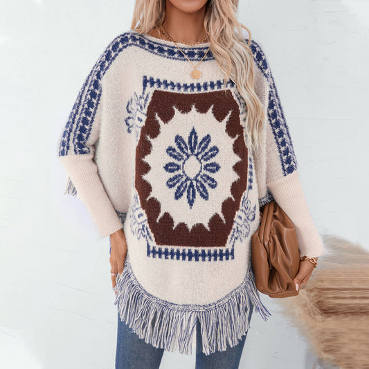 Women's Vintage Off-neck Pullover Shawl
