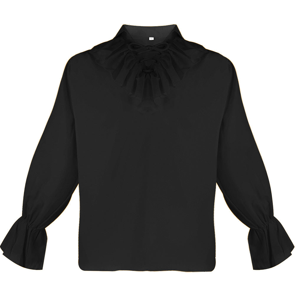 Plisseret Puffærme Revers Top Vintage Herreskjorte