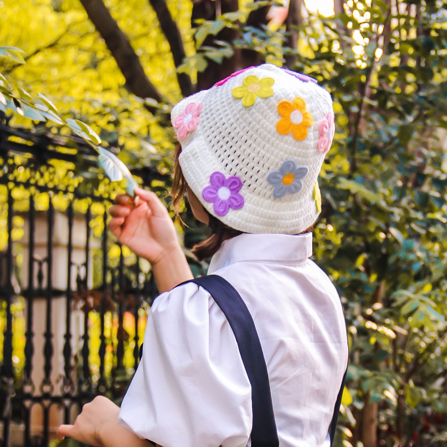 Versatile Korean Style Wool Crocheted Handmade Flower Hat