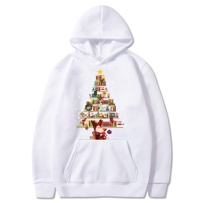 Langærmet sweatshirt med tryk og hætte til mænd og kvinder