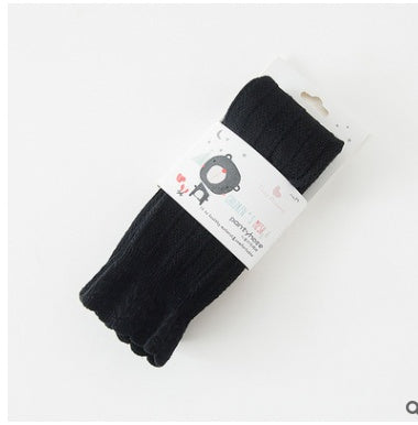 Children's Stitching Knit Socks Cropped Trousers Vertical Strips