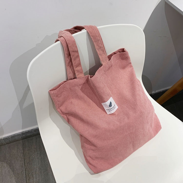 Leisure Shopping Corduroy One-shoulder Baita Student Handbag