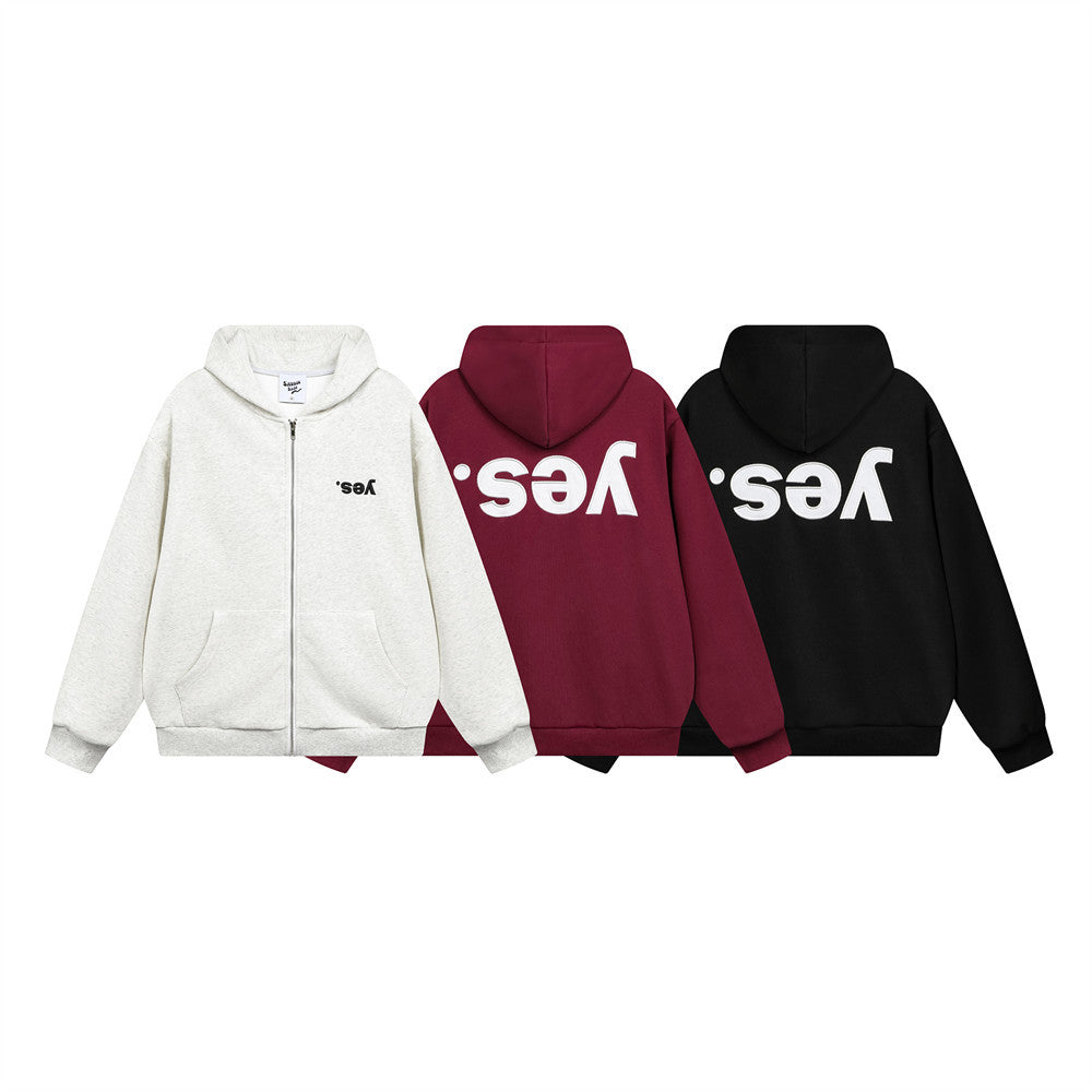 Inverted Letter Patch Embroidered Men's Jacket