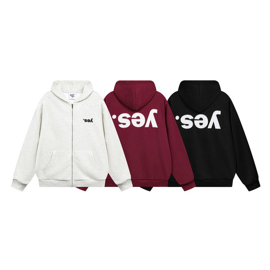 Inverted Letter Patch Embroidered Men's Jacket