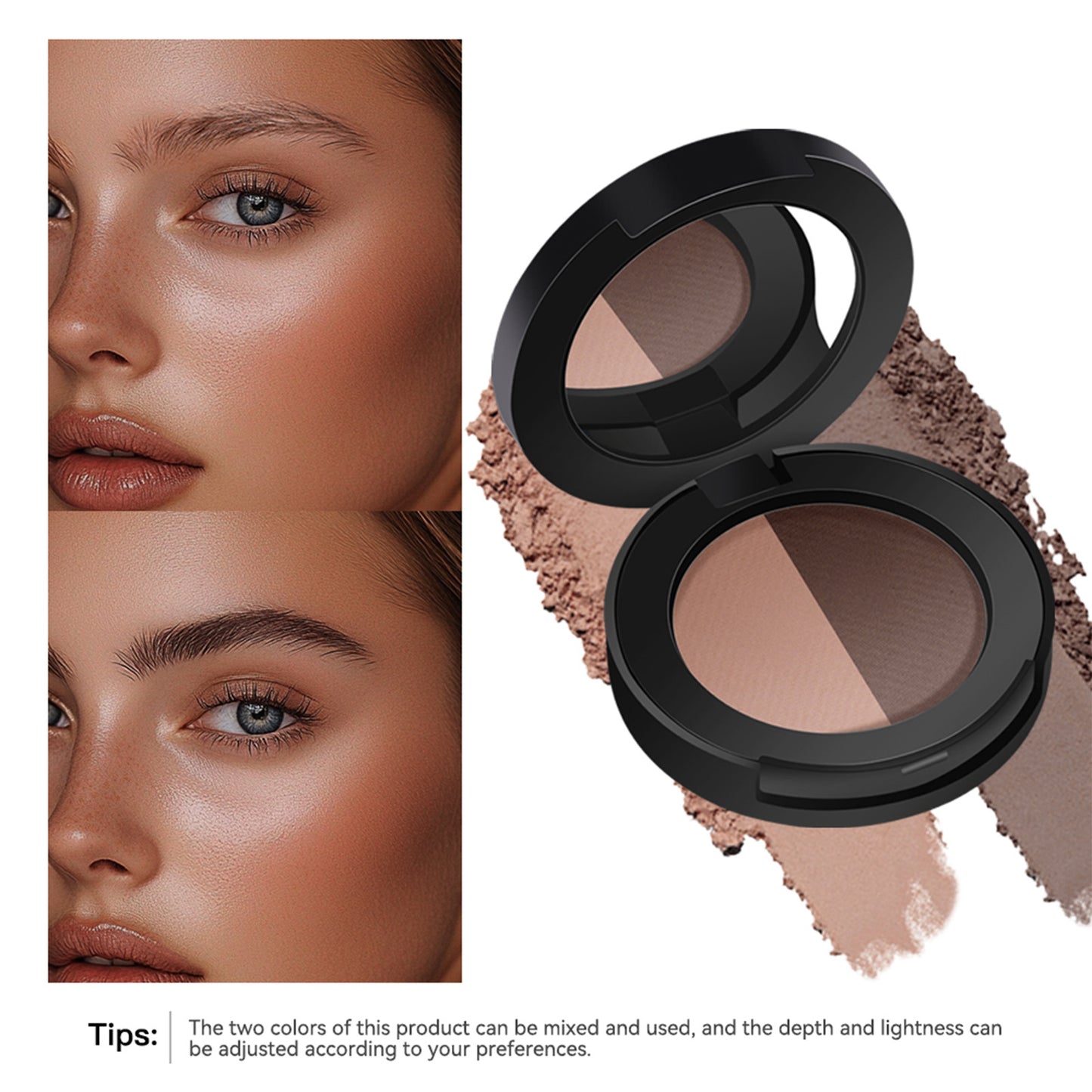 Two-tone Eyebrow Powder Long-lasting Fadeless Natural