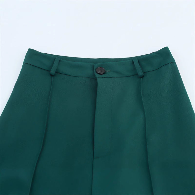 European And American Straight High Waist Slimming Solid Color Casual Pants Trousers