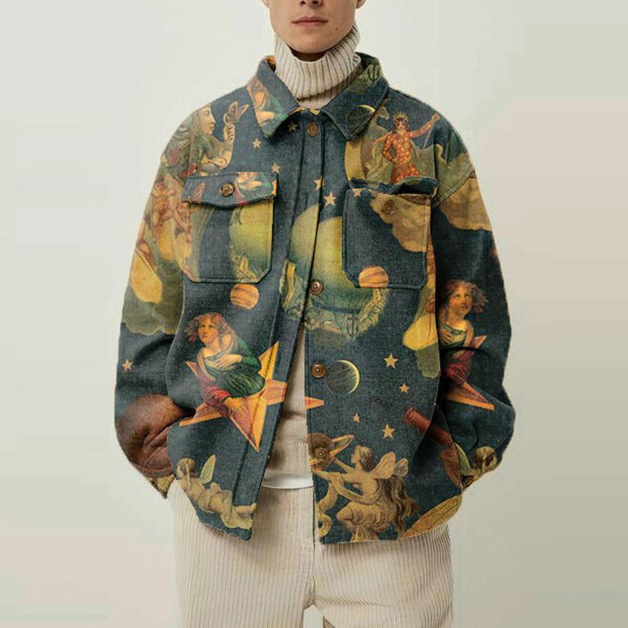 Men's Fashion Printing Youth Jacket Coat