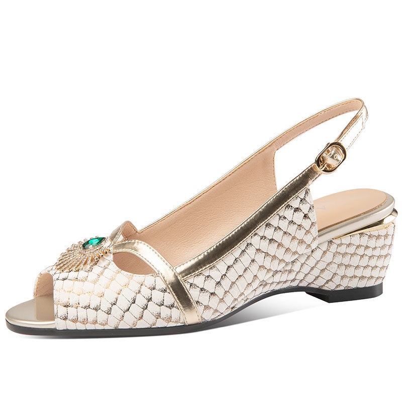 Fish Mouth Shoes Women's Leather Sandals