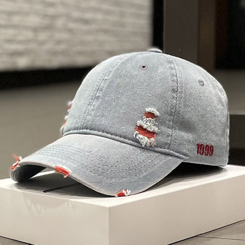Women's Fashion Versatile Denim Do Old Broken Baseball Hat