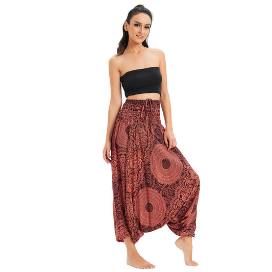 Casual Yoga Bohemian Wide-leg Pants