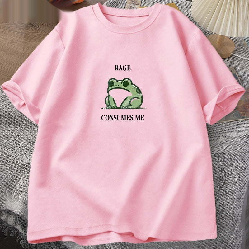 Summer Loose Short Sleeves T-shirt Men's And Women's Round Neck