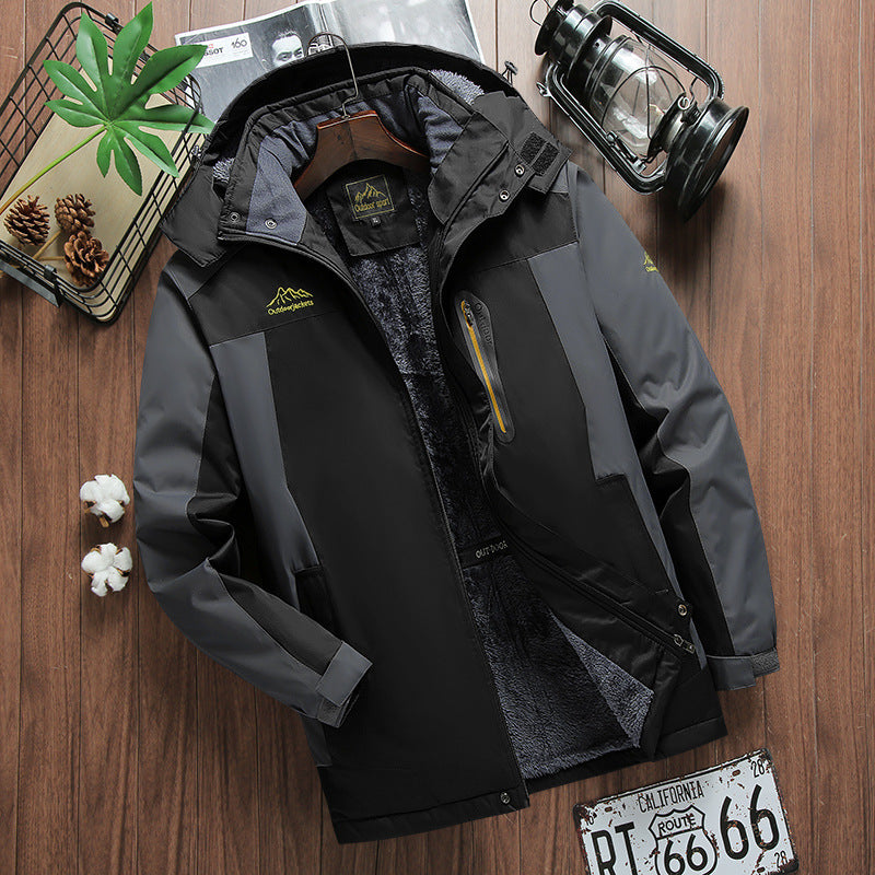Winter Windproof And Cold-resistant Fleece-lined Thick Mountaineering Jacket